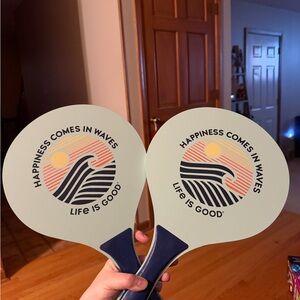 Life Is Good Paddle Set with Wave and Sun Design